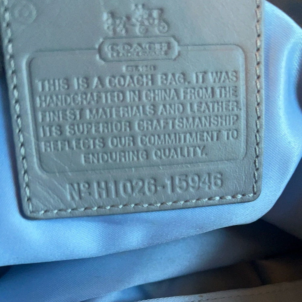 Coach Madison Sophia Clover Logo Gray/Blue Sateen and Leather shoulder bag - Picture 3 of 9